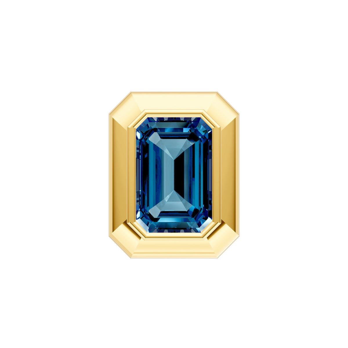 Emerald London Blue Double Bezel Stud Earrings