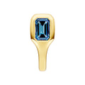 Emerald London Blue Bezel Stud Earrings