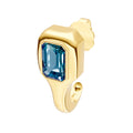 Emerald London Blue Bezel Stud Earrings