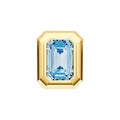 Emerald Sky Blue Double Bezel Stud Earrings