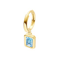Emerald Sky Blue Bezel Drop Earrings