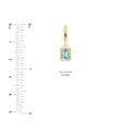 Emerald Sky Blue Bezel Drop Earrings