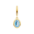 Oval Sky Blue Bezel Drop Earrings