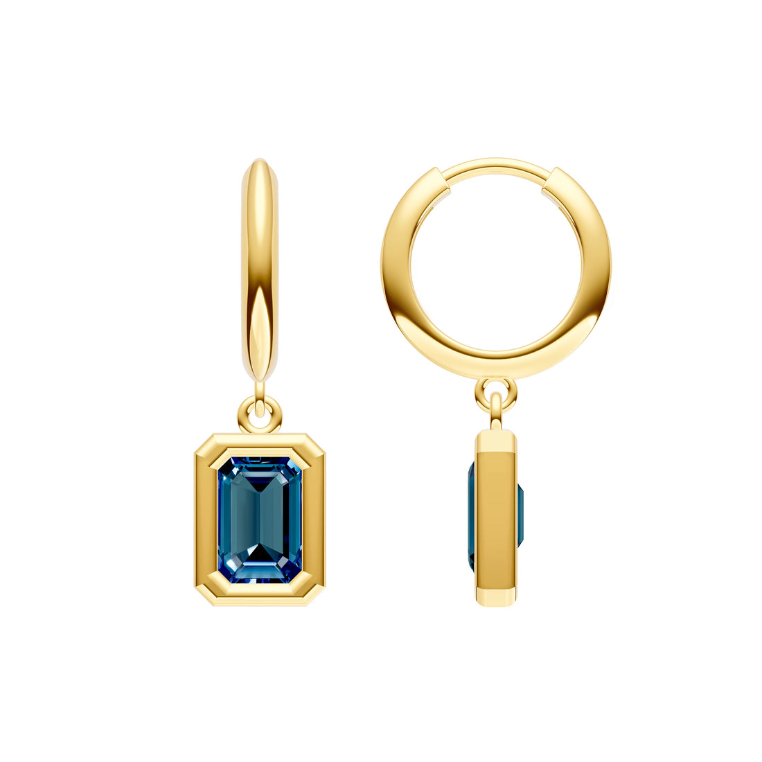Emerald London Blue Drop Earrings