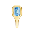 Emerald Sky Blue Bezel Stud Earrings