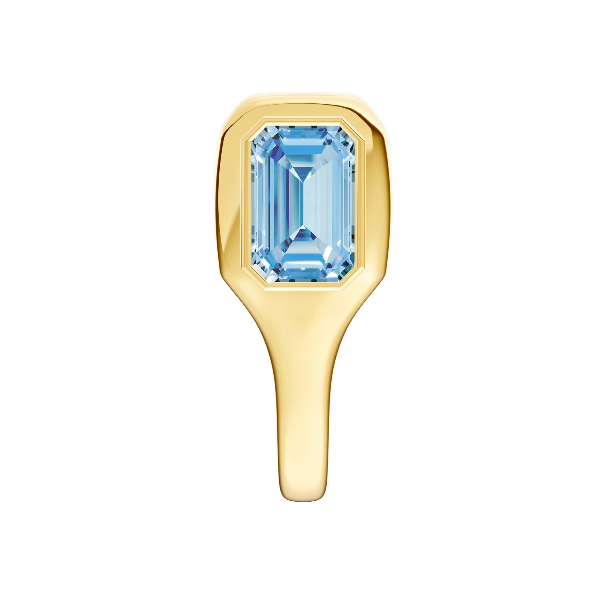 Emerald Sky Blue Bezel Stud Earrings