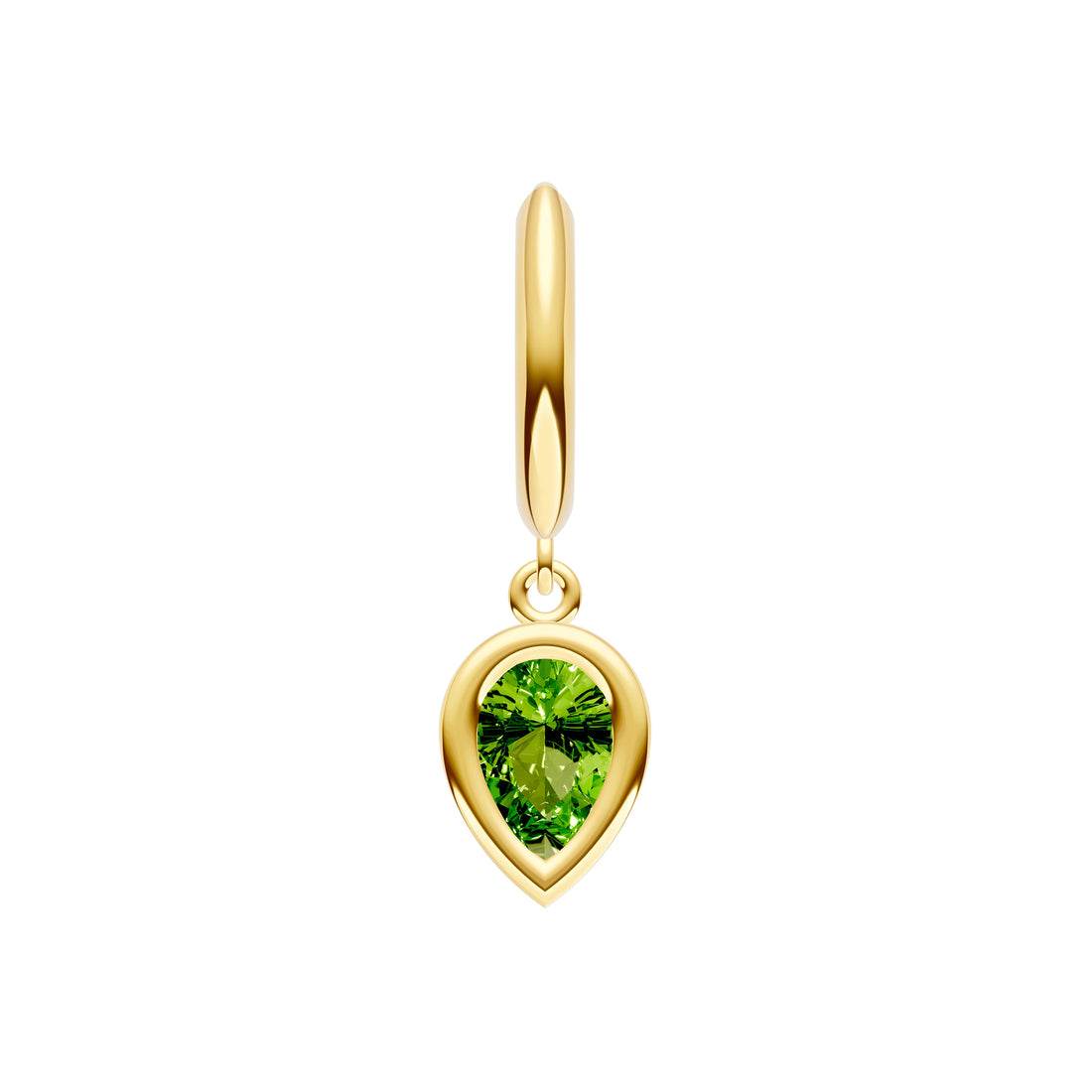 Pear Peridot Bezel Drop Earrings