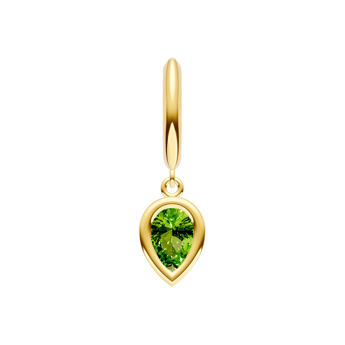 Pear Peridot Bezel Drop Earrings