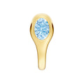 Oval Sky Blue Bezel Stud Earrings