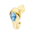 Oval Sky Blue Bezel Stud Earrings