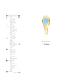 Oval Sky Blue Bezel Stud Earrings
