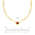 1tcw Red Garnet 5+1 Link Necklace