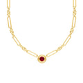 1tcw Red Garnet 5+1 Link Necklace