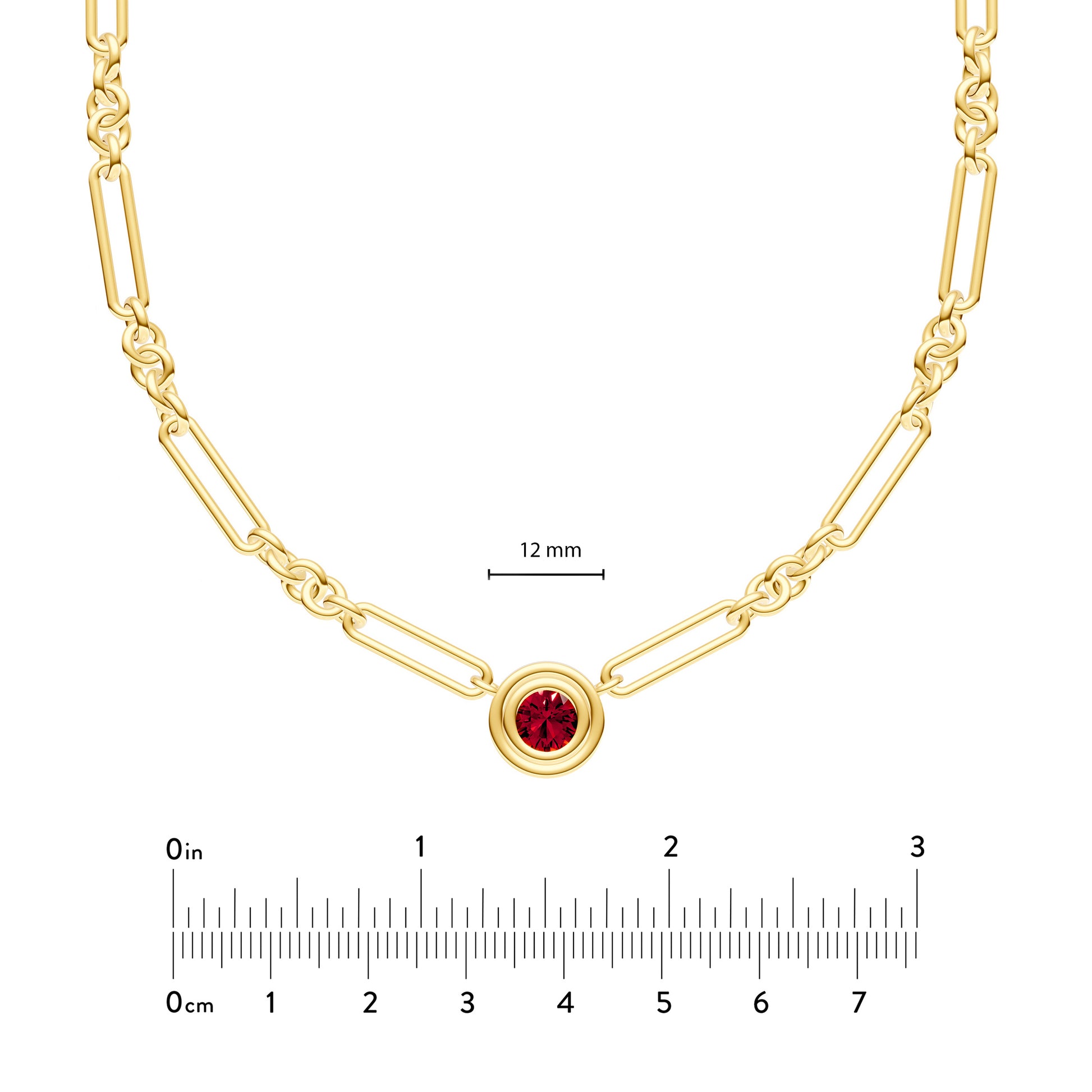 1tcw Red Garnet 5+1 Link Necklace