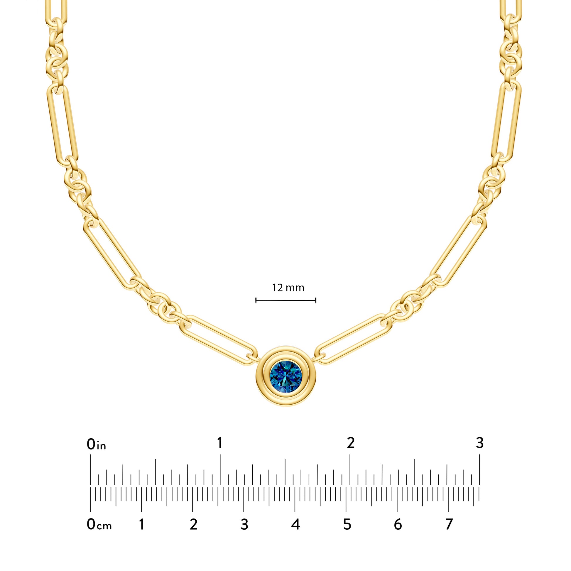 7/8tcw London Blue 5+1 Link Necklace