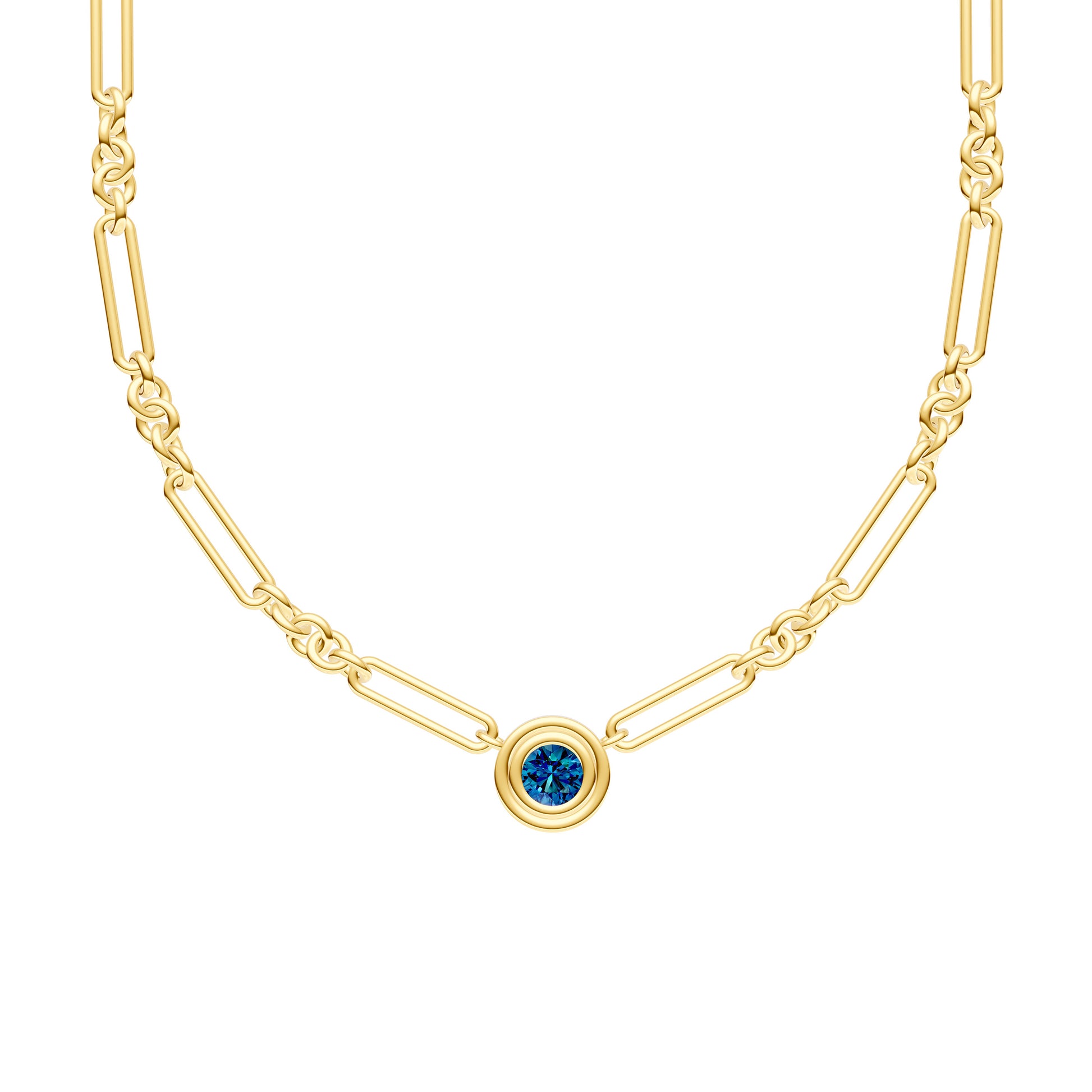 7/8tcw London Blue 5+1 Link Necklace