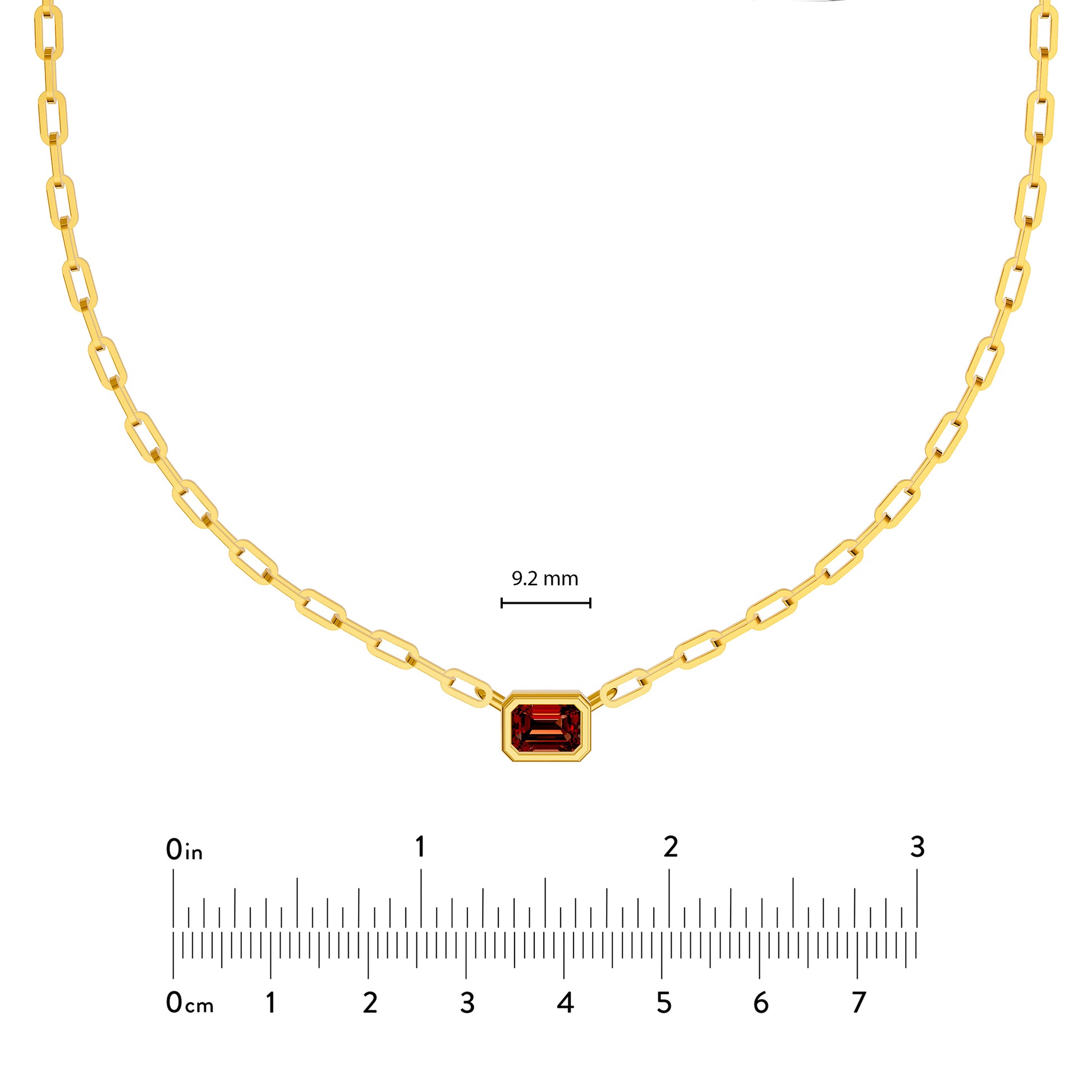 Emerald Red Garnet Pendant Forzentina Necklace