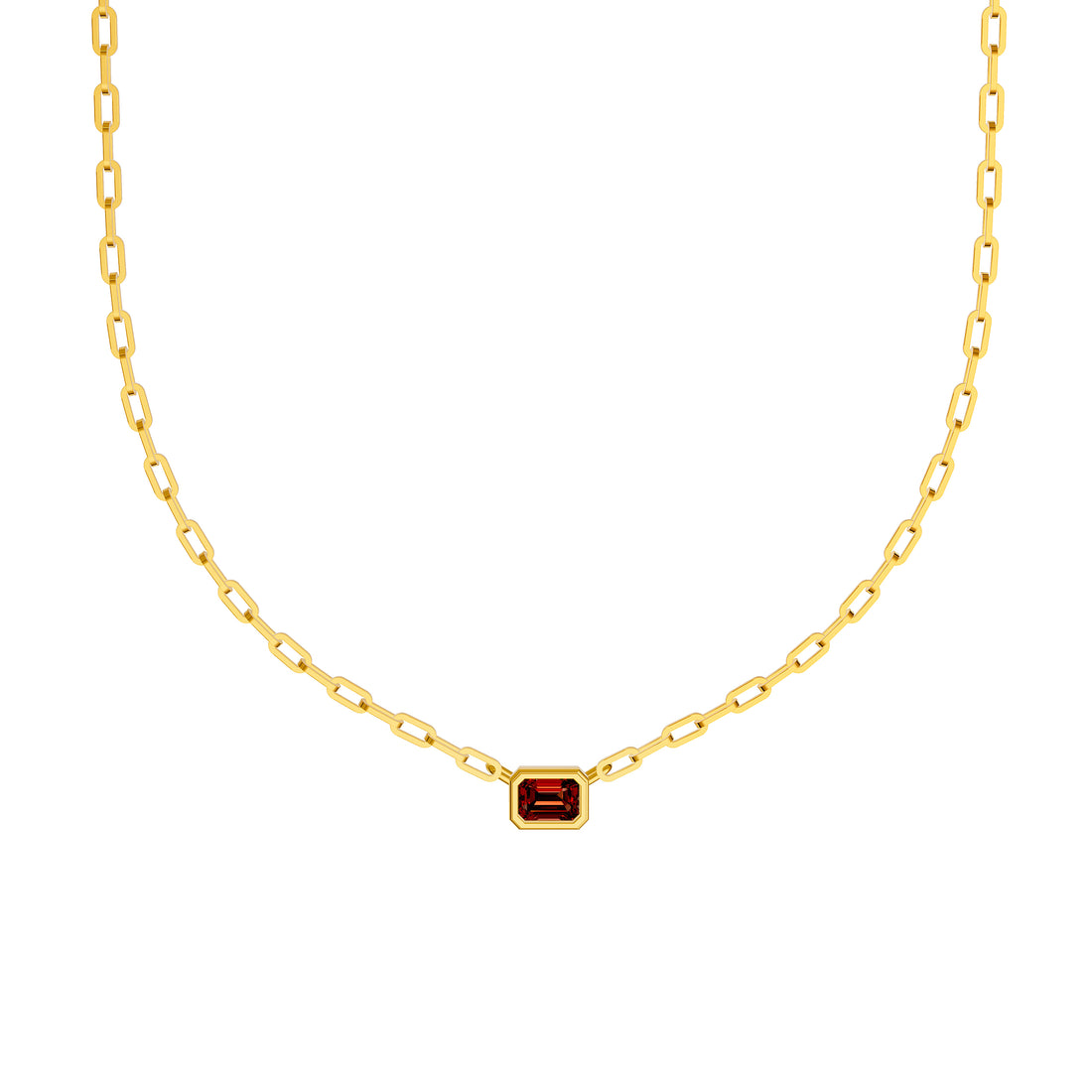 Emerald Red Garnet Pendant Forzentina Necklace
