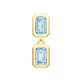 Double Emerald Sky Blue Dangle Earrings