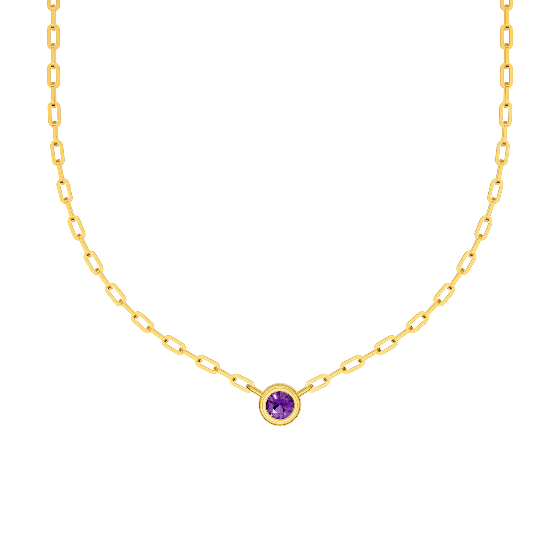 Round Purple Amethyst Forzentina Necklace