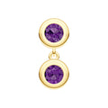 Double Round Purple Amethyst Dangle Earrings