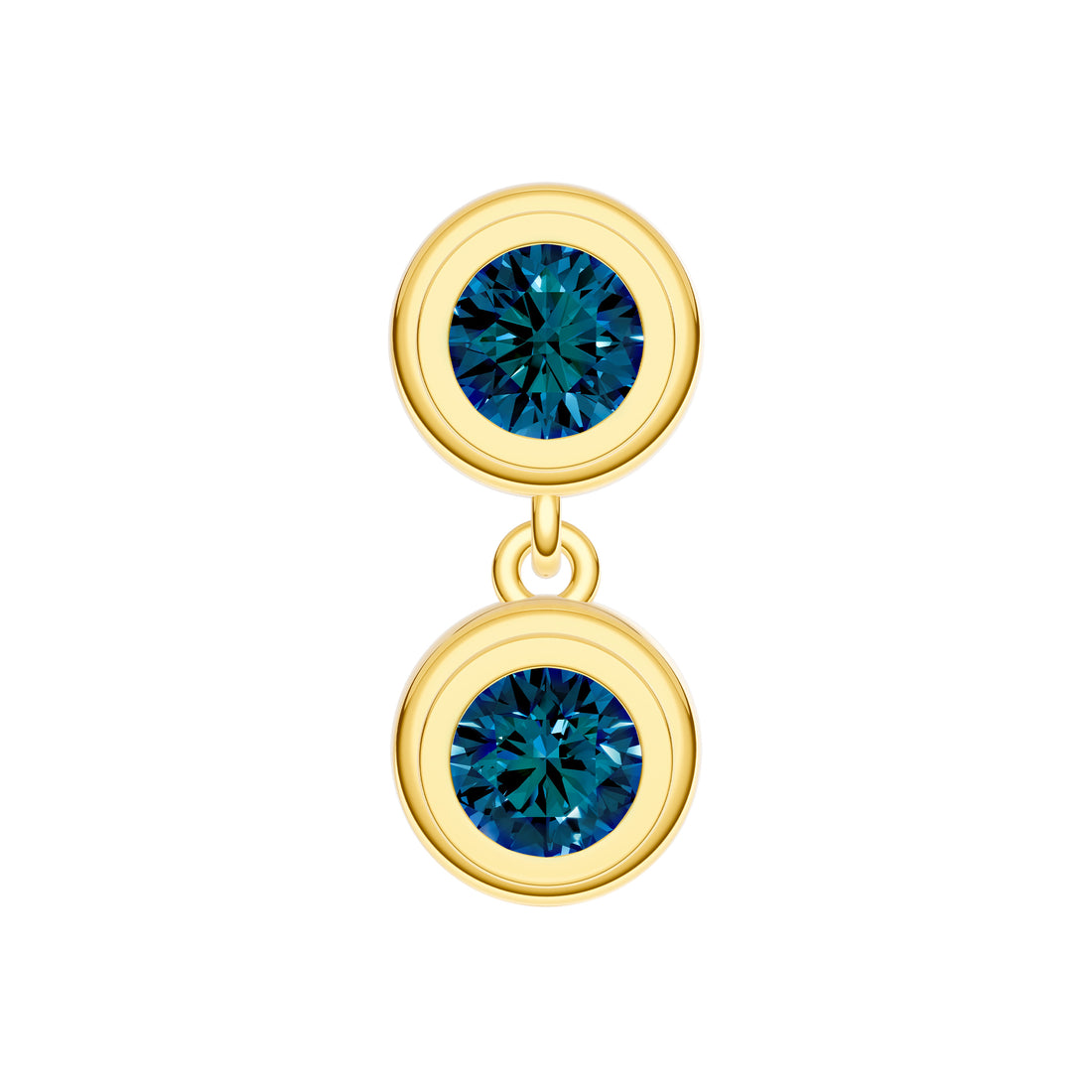 Double Round London Blue Dangle Earrings