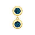 Double Round London Blue Dangle Earrings