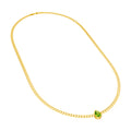 Pear Peridot Curb Necklace