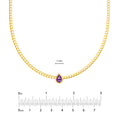 Pear Amethyst Curb Necklace