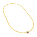 Pear Amethyst Curb Necklace
