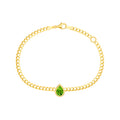 Pear Peridot Curb Bracelet