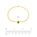 Pear Peridot Curb Bracelet