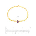 Pear Purple Amethyst Curb Bracelet