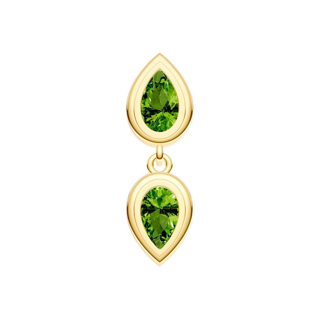 Double Pear Peridot Dangle Earrings