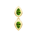 Double Pear Peridot Dangle Earrings