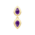 Double Pear Purple Amethyst Dangle Earrings