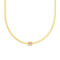 Emerald Pink Morganite Curb Necklace