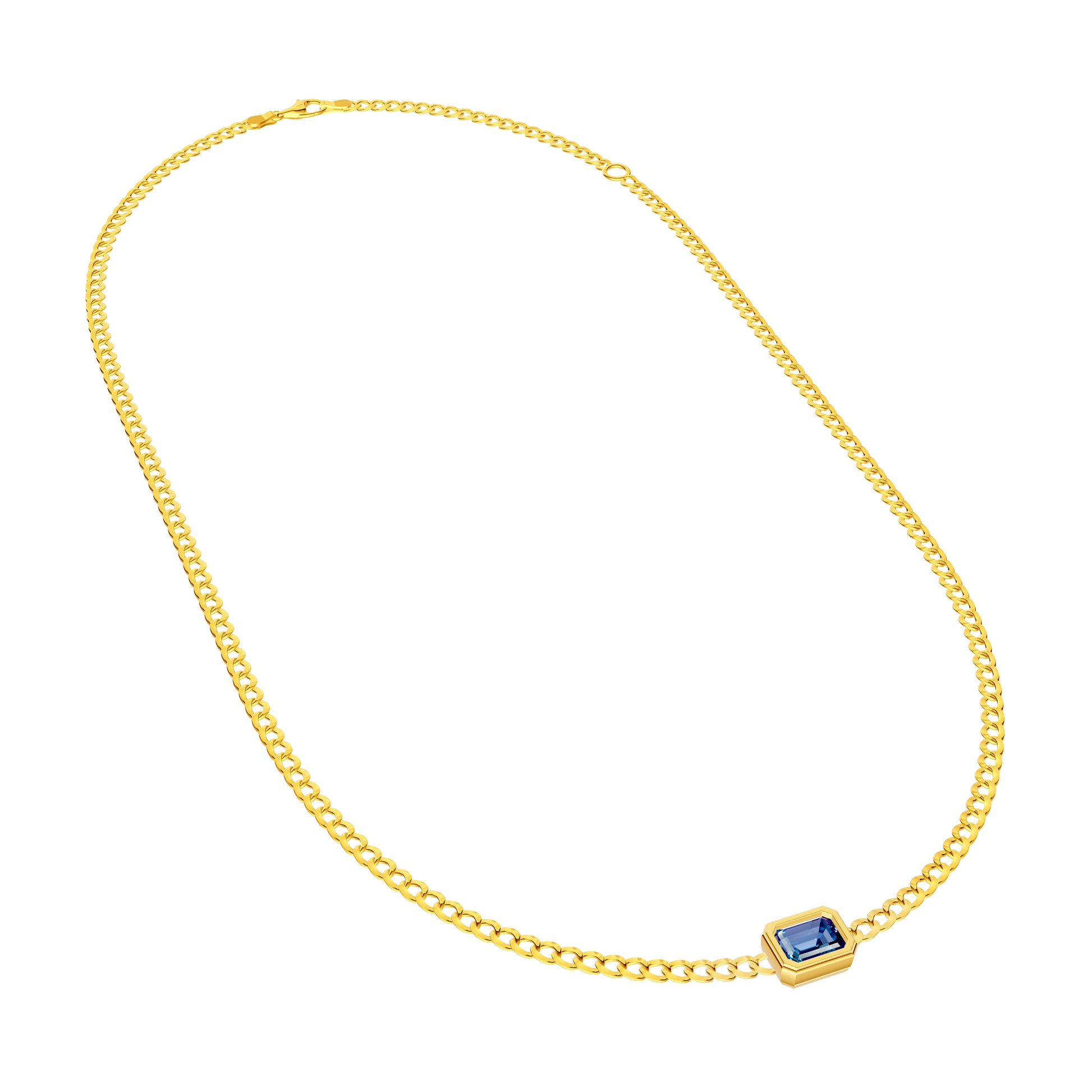 Emerald London Blue Curb Necklace