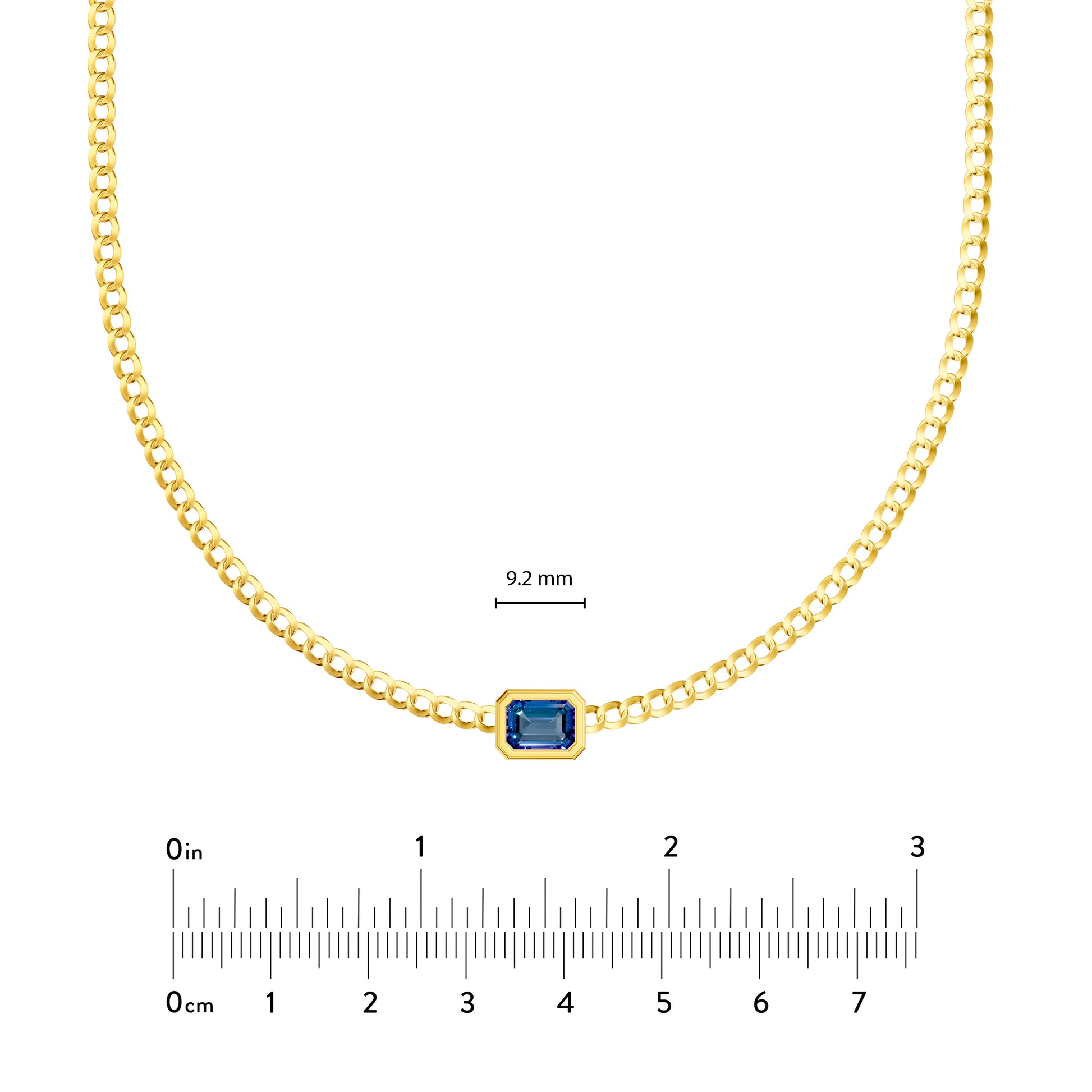 Emerald London Blue Curb Necklace