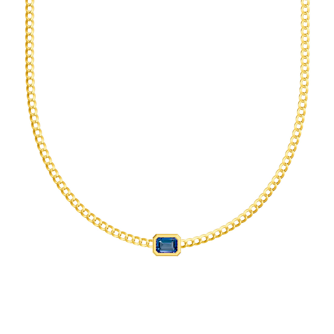 Emerald London Blue Curb Necklace