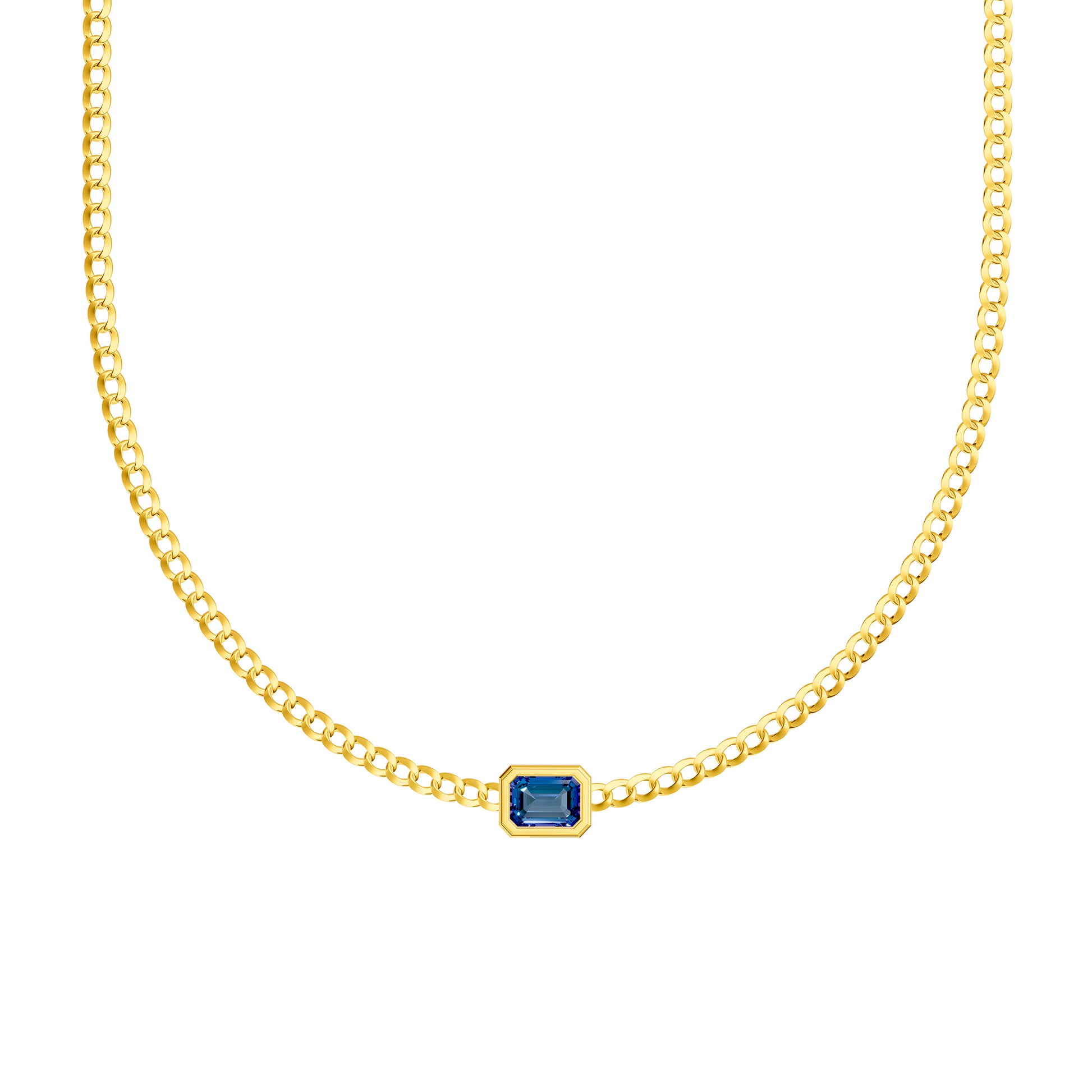 Emerald London Blue Curb Necklace