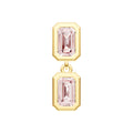 Double Emerald Pink Morganite Dangle Earrings