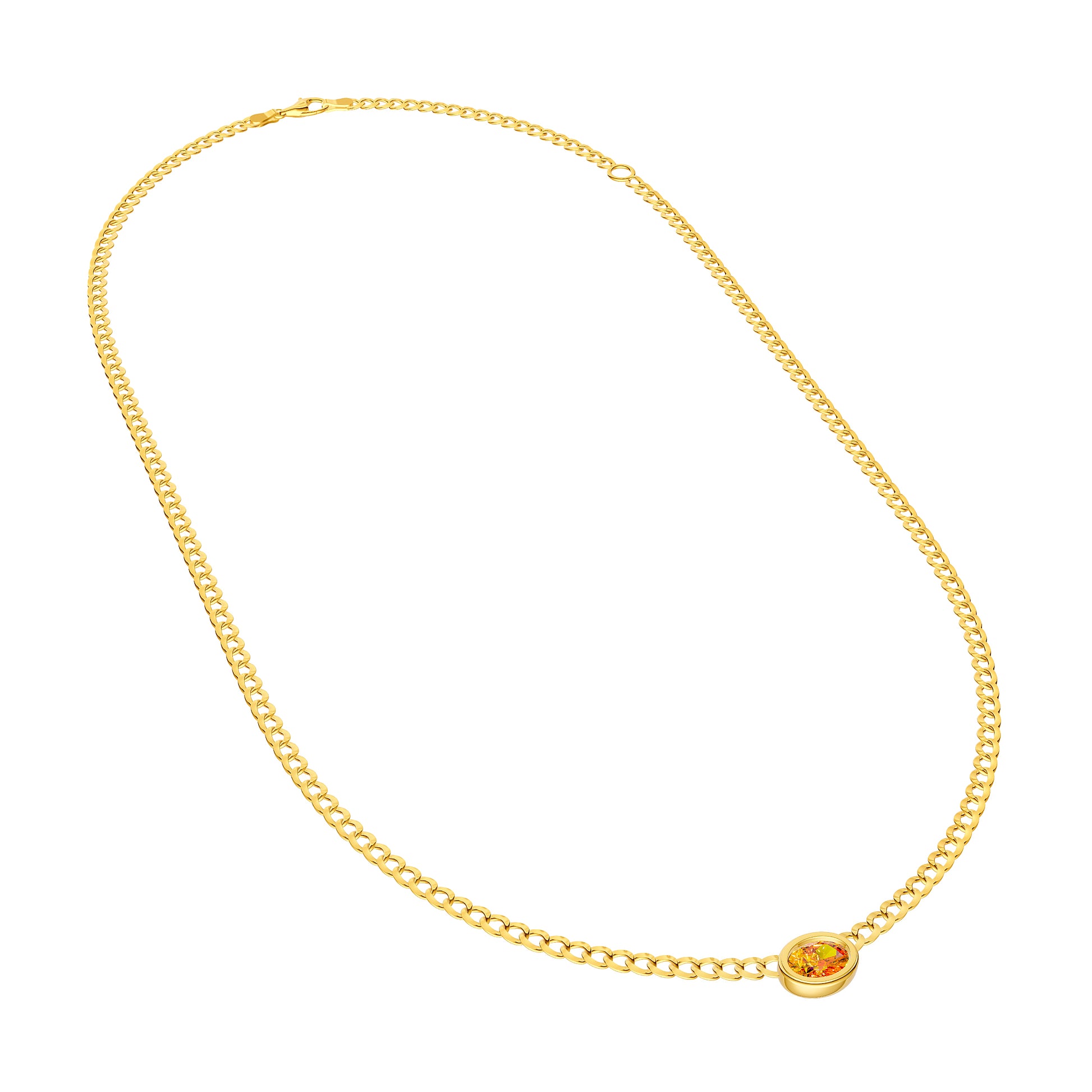 Oval Citrine Curb Necklace