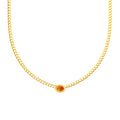 Oval Citrine Curb Necklace