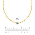 Oval Sky Blue Topaz Curb Necklace
