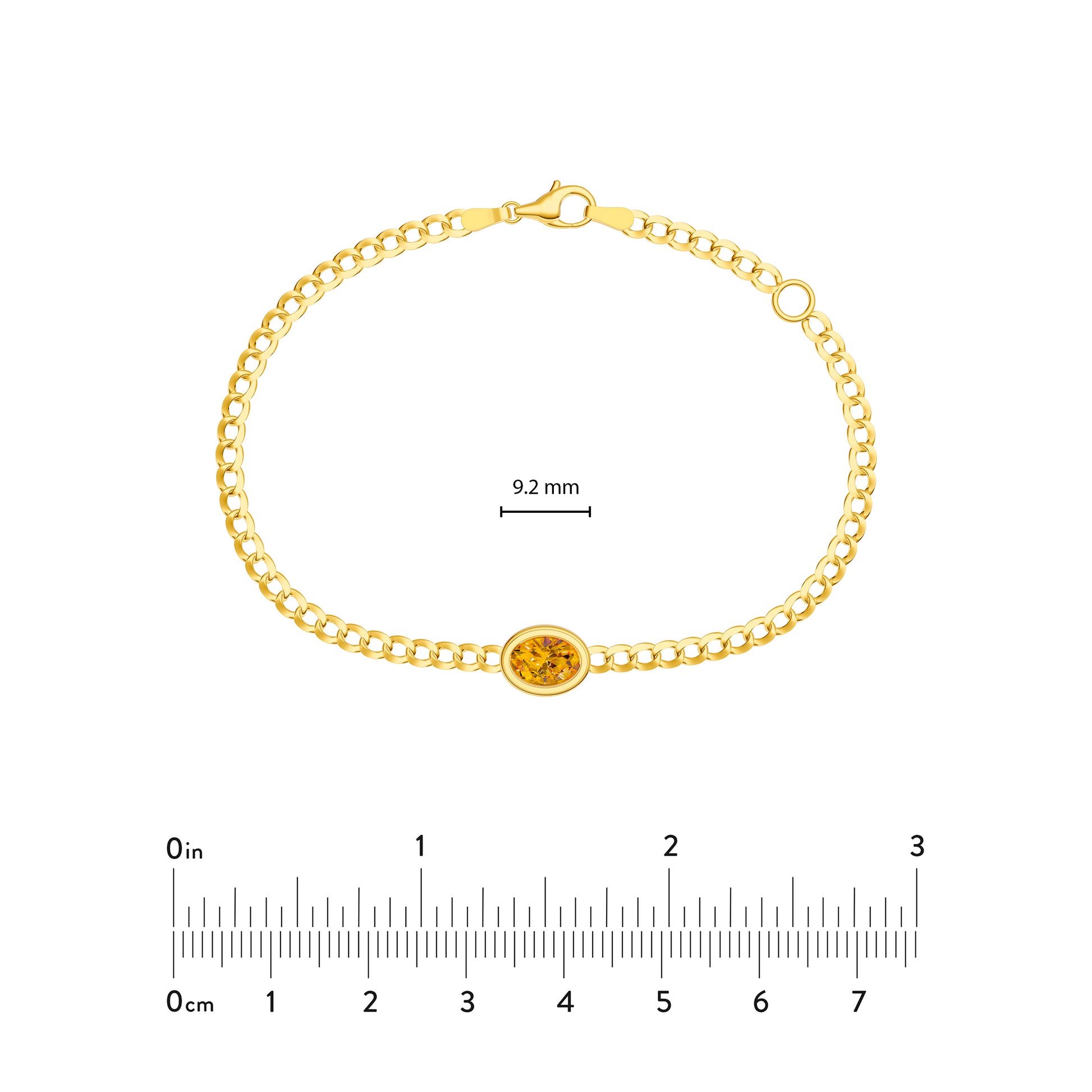 Oval Citrine Curb Bracelet