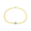 Oval Sky Blue Curb Bracelet