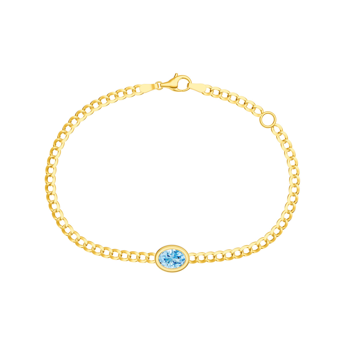 Oval Sky Blue Curb Bracelet