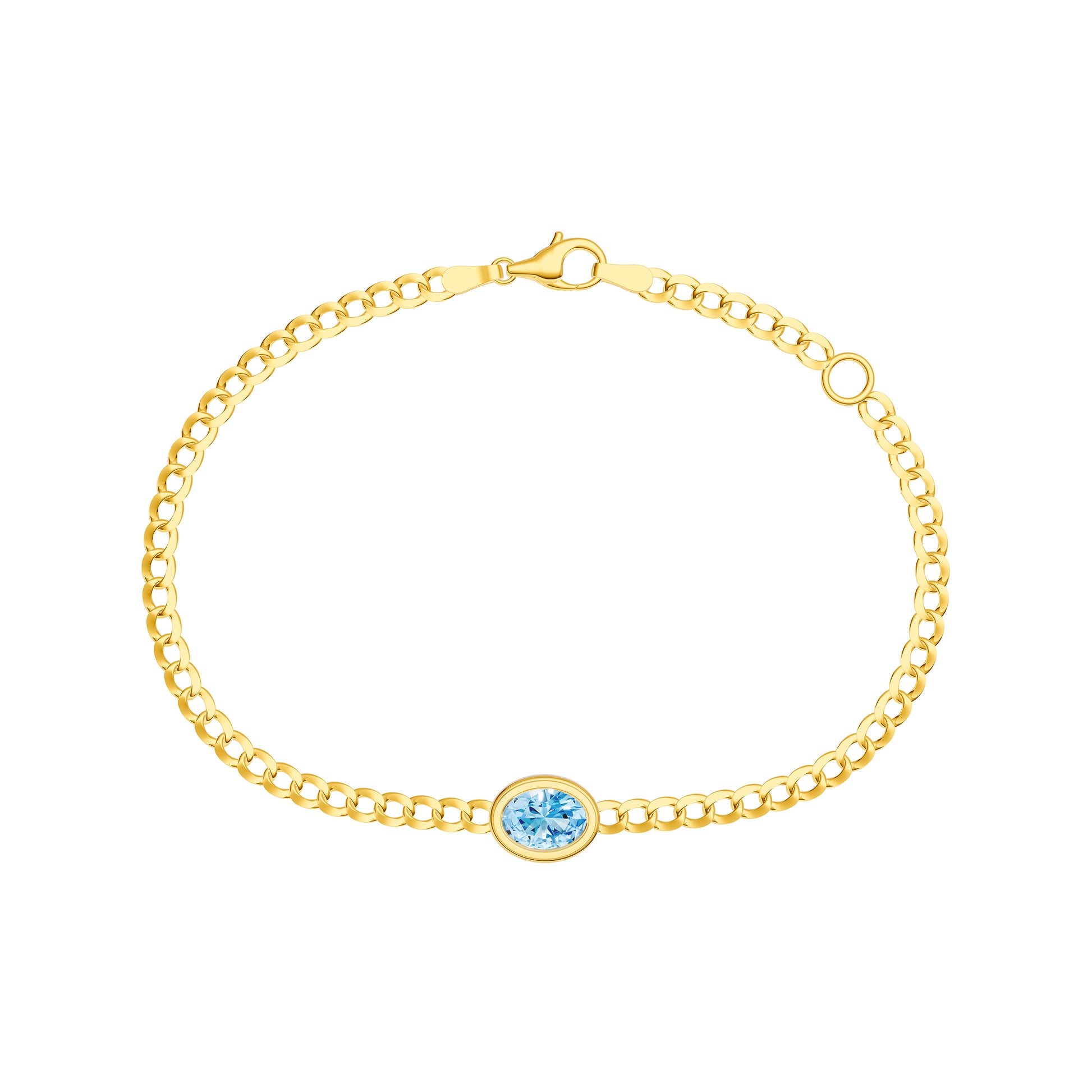 Oval Sky Blue Curb Bracelet