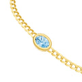 Oval Sky Blue Curb Bracelet